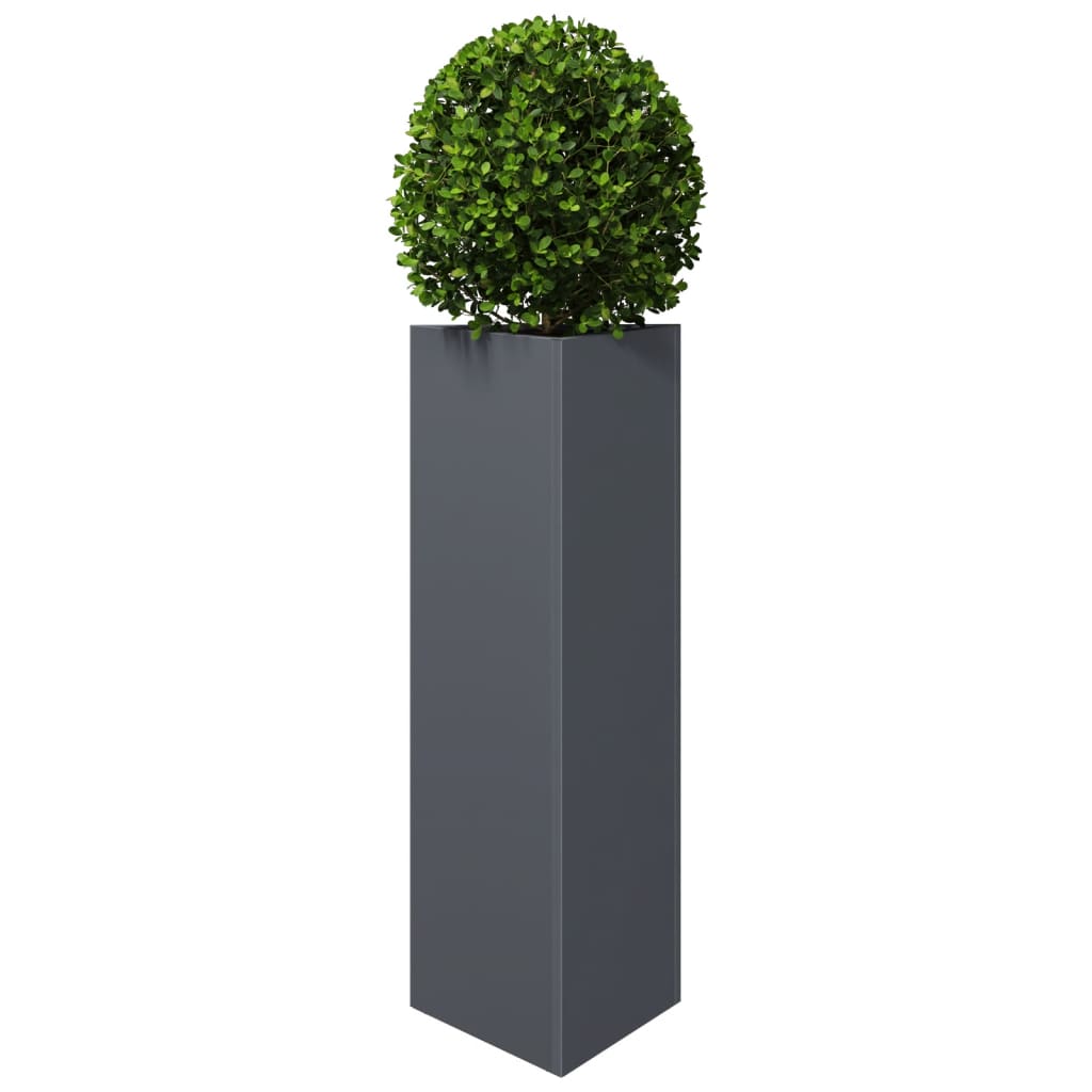 Plantekasse antrasitt trekantet 30x26x75 cm stål