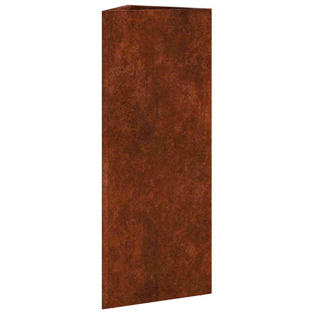 hageplanter 2 stk trekantet 30x26x75 cm oksidert stål