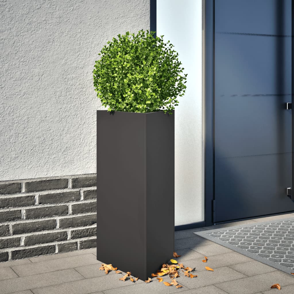Plantekasse svart trekantet 40x34,5x75 cm stål