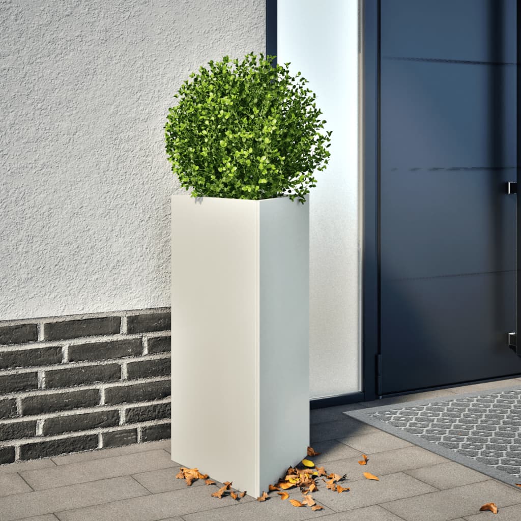 Plantekasse hvit trekantet 40x34,5x75 cm stål
