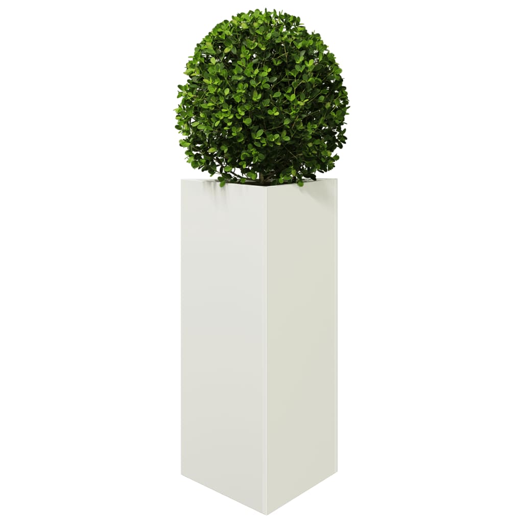 Plantekasser 2 stk hvit trekantet 40x34,5x75 cm stål