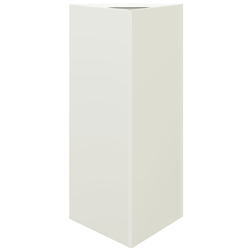 Plantekasser 2 stk hvit trekantet 40x34,5x75 cm stål