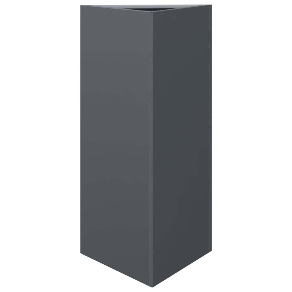 Plantekasse antrasitt trekantet 40x34,5x75 cm stål