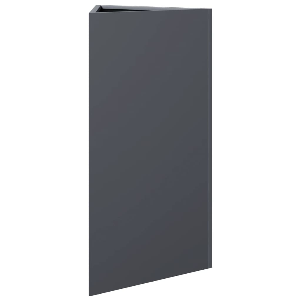 Plantekasse antrasitt trekantet 40x34,5x75 cm stål