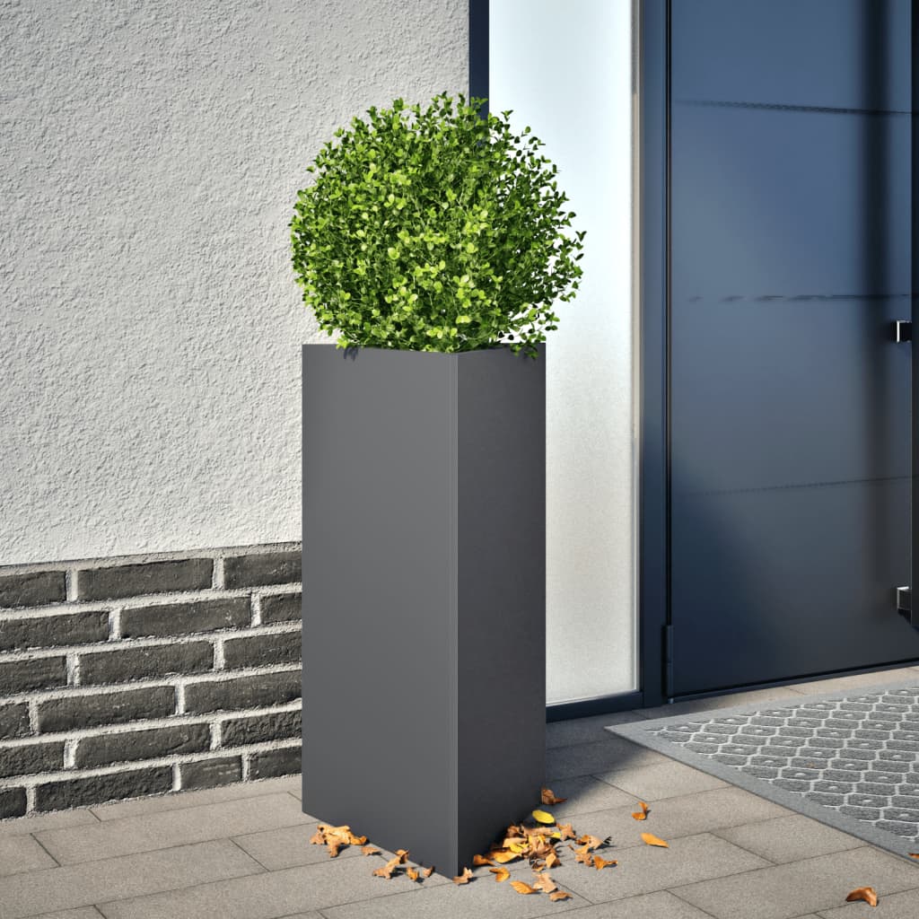 Plantekasse antrasitt trekantet 40x34,5x75 cm stål