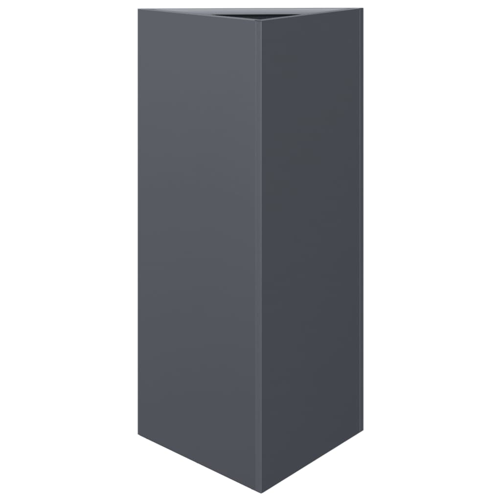 Plantekasser 2 stk antrasitt trekantet 40x34,5x75 cm stål