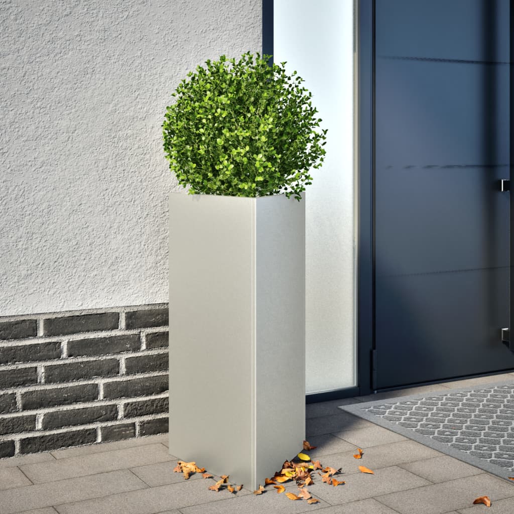Plantekasser 2 stk trekantet 40x34,5x75 cm rustfritt stål