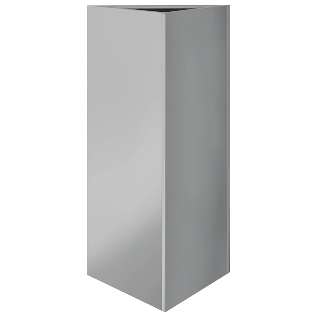 Plantekasser 2 stk trekantet 40x34,5x75 cm galvanisert stål