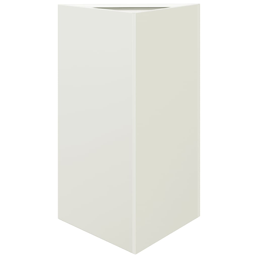Plantekasser 2 stk hvit trekantet 50x43x75 cm stål