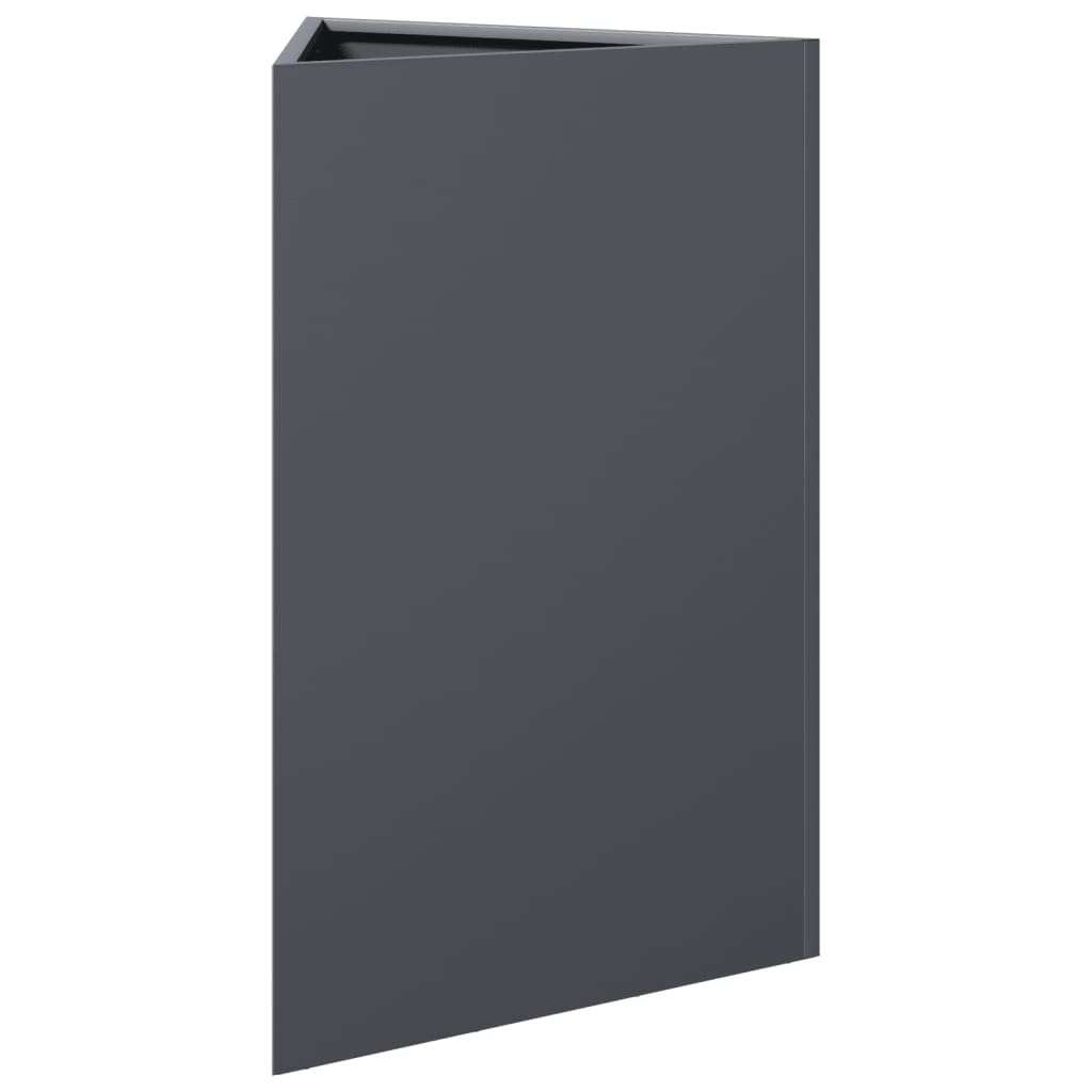 Plantekasse antrasitt trekantet 50x43x75 cm stål