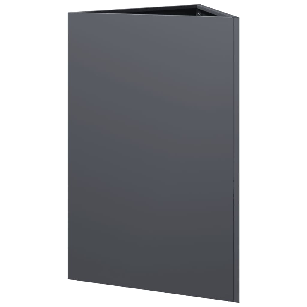 Plantekasse antrasitt trekantet 50x43x75 cm stål