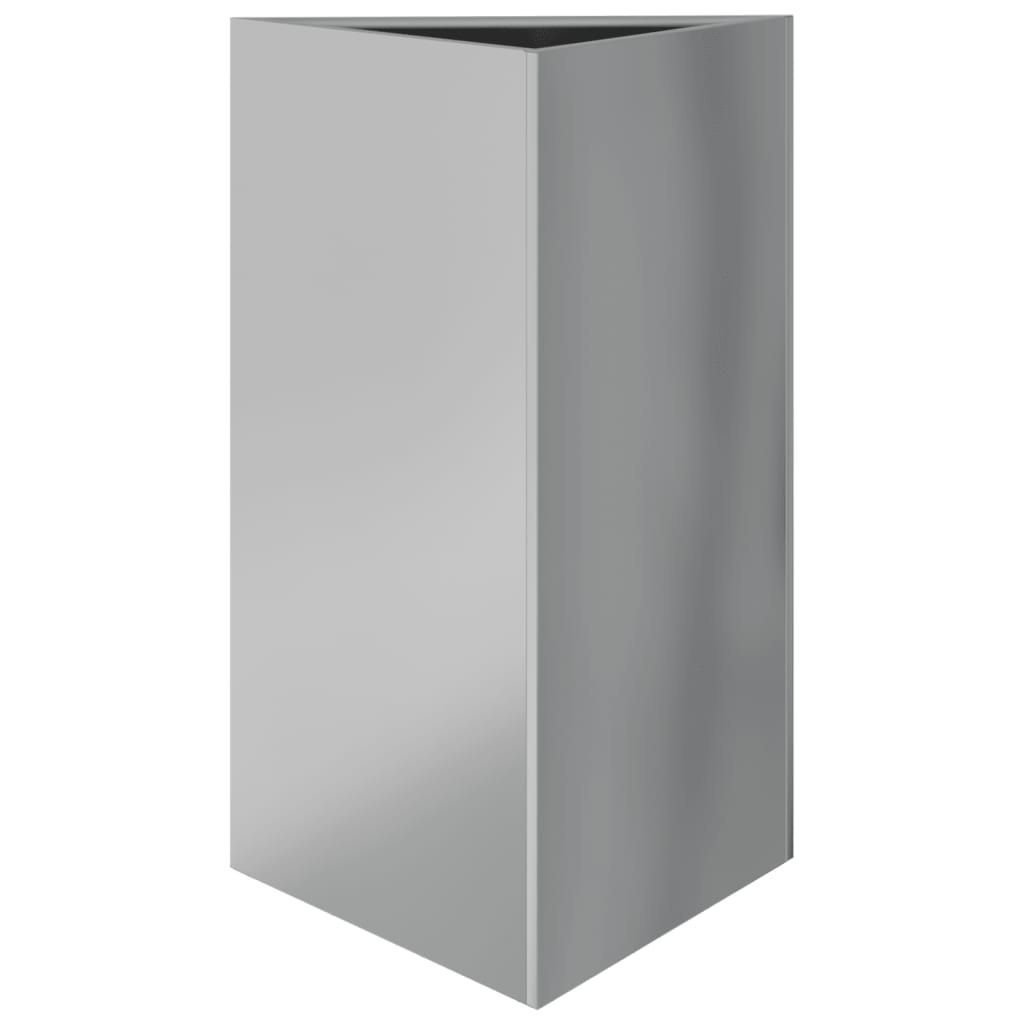 Plantekasser 2 stk trekantet 50x43x75 cm galvanisert stål