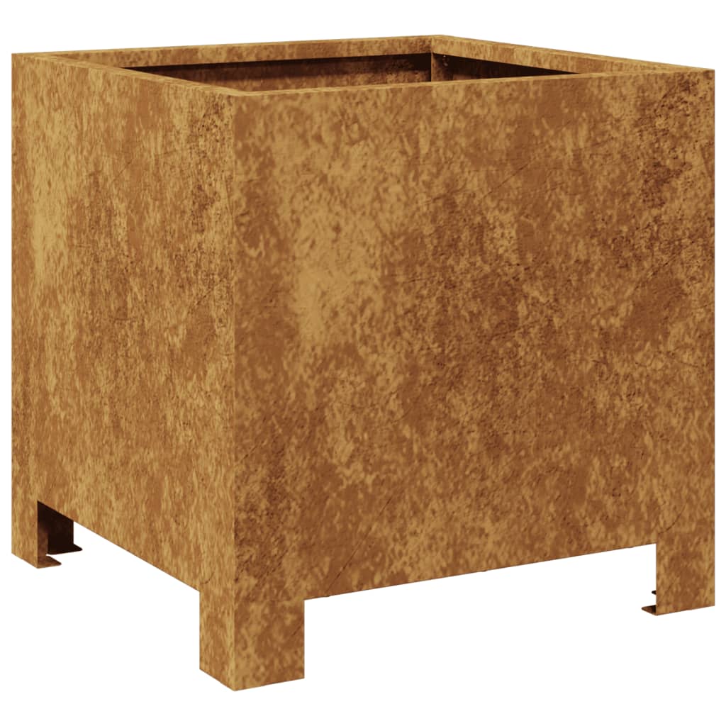 Hageplanter 2 stk 30x30x30 cm oksidert stål