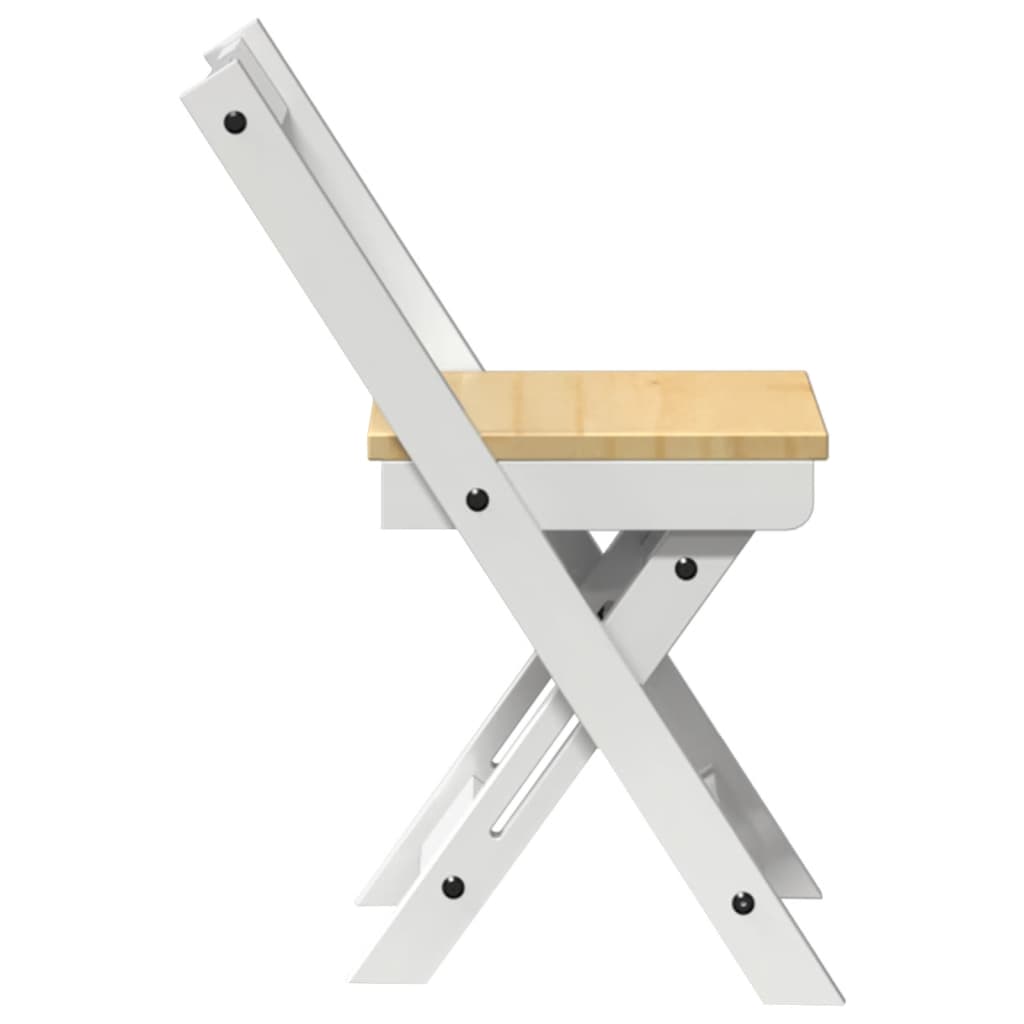 Sammenleggbare spisestoler 4 stk Corona hvit heltre furu