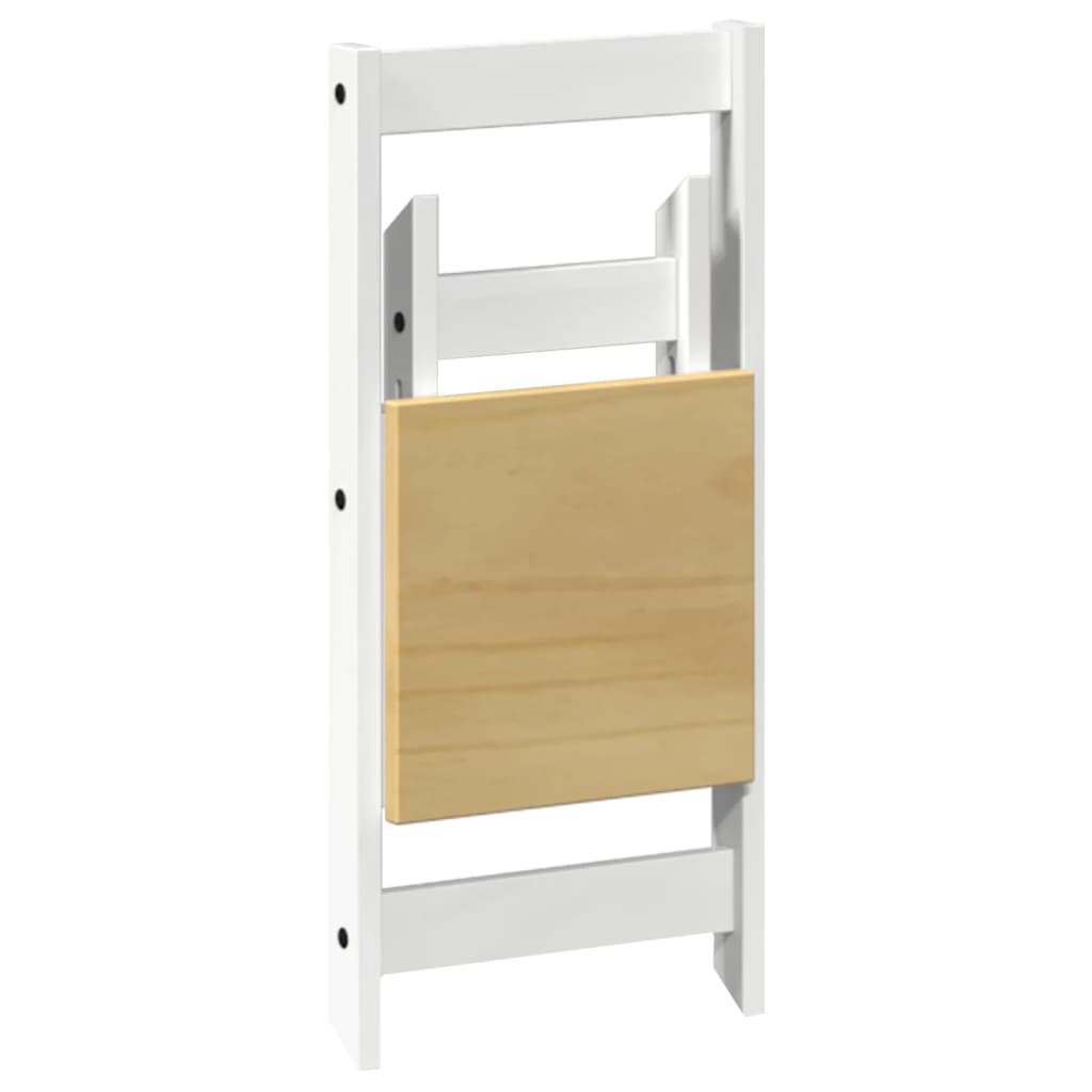 Sammenleggbare spisestoler 4 stk Corona hvit heltre furu