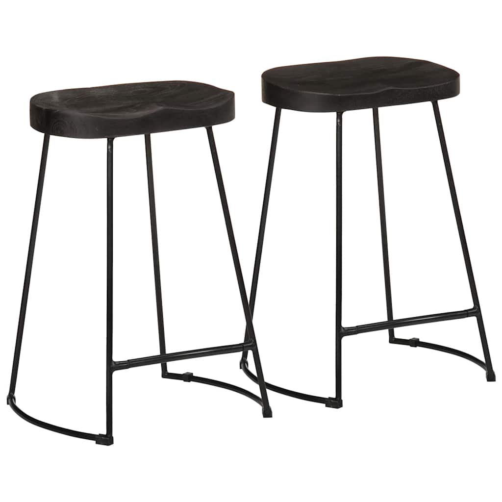 Barkrakker 2 stk sort 45x40x62 cm heltre mango