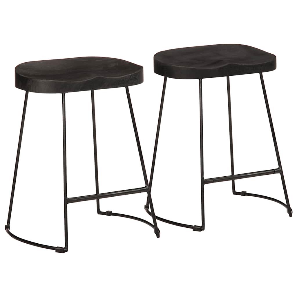 Barkrakker 2 stk sort 46x38x52 cm heltre mango