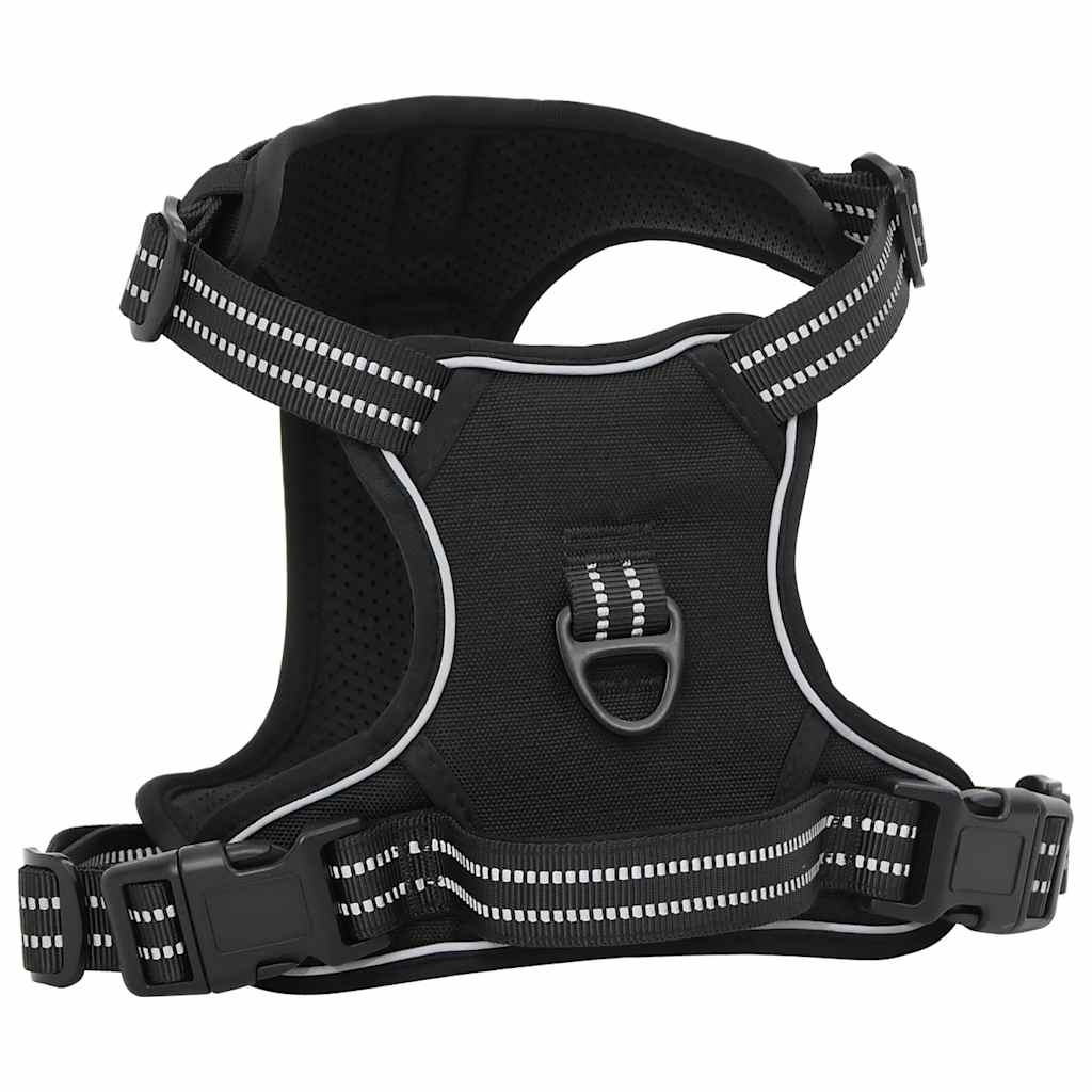 Hundesele med reflekterende striper justerbar svart L