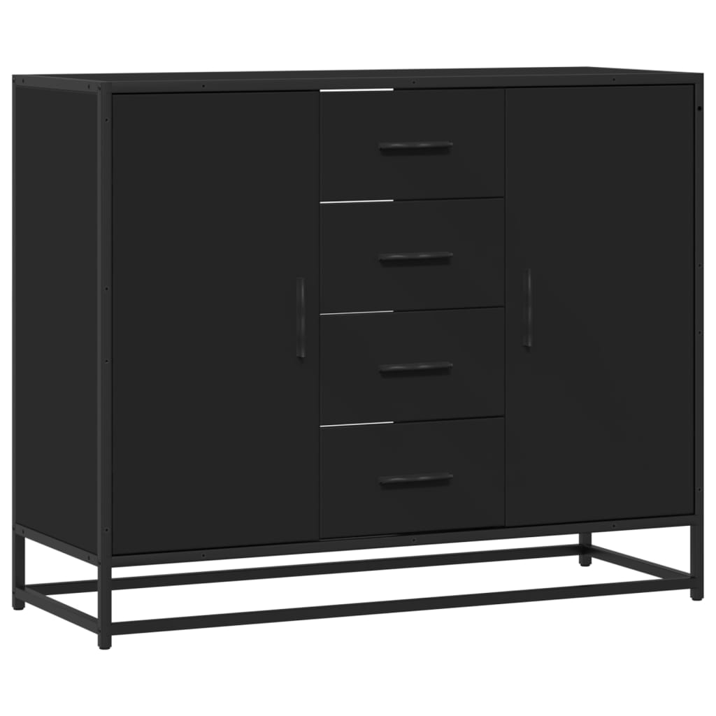 Skjenk svart 92x35x76 cm konstruert tre