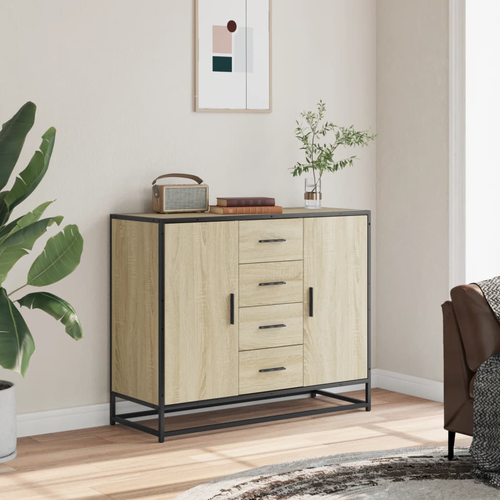 Skjenk sonoma eik 92x35x76 cm konstruert tre