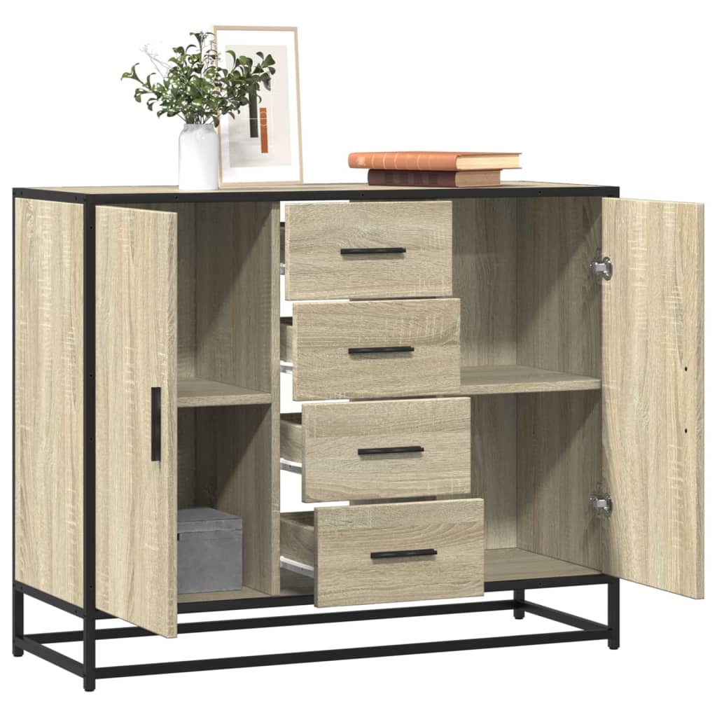 Skjenk sonoma eik 92x35x76 cm konstruert tre