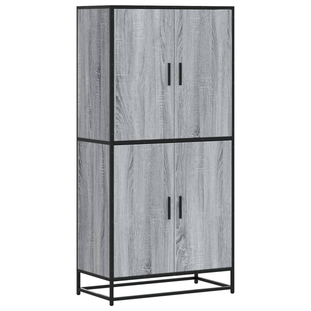 Highboard grå sonoma 68x35x139 cm konstruert tre