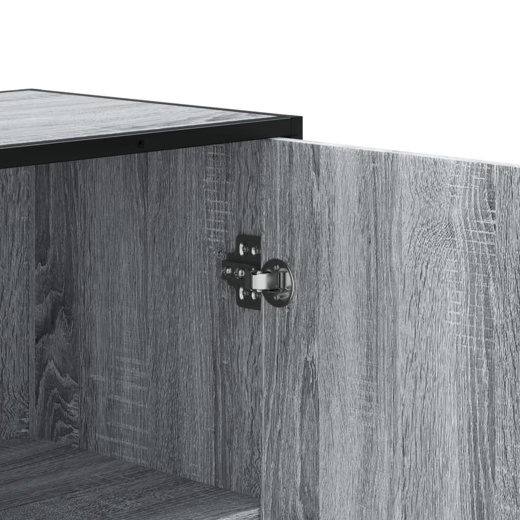 Highboard grå sonoma 68x35x139 cm konstruert tre