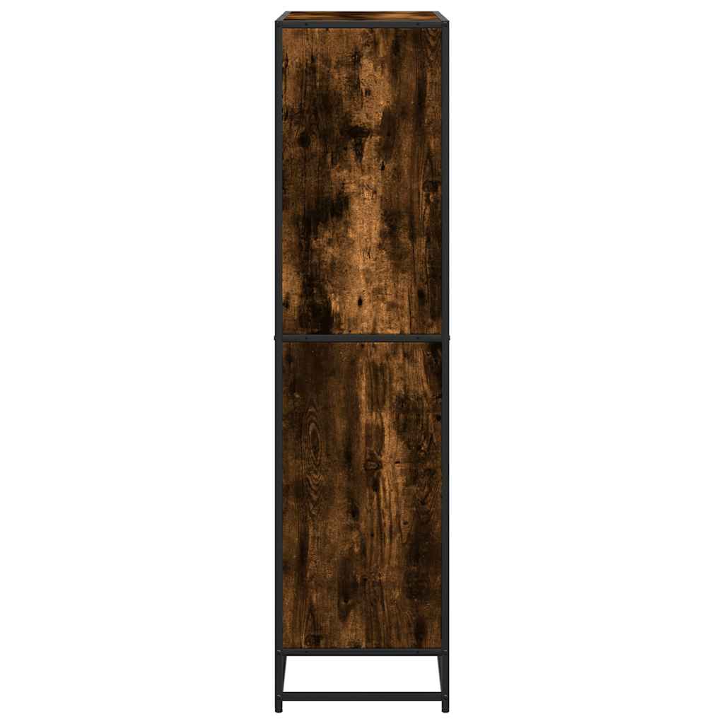 Bokhylle røkt eik 80,5x35x139 cm konstruert tre