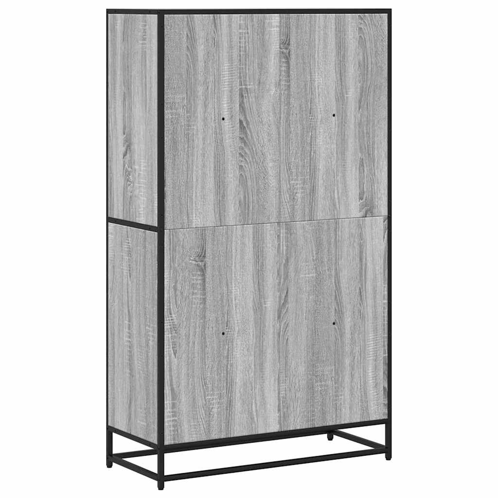 Bokhylle grå sonoma 80,5x35x139 cm konstruert tre