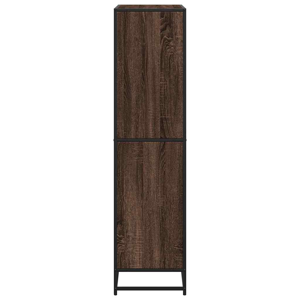 Bokhylle brun eik 80,5x35x139 cm konstruert tre