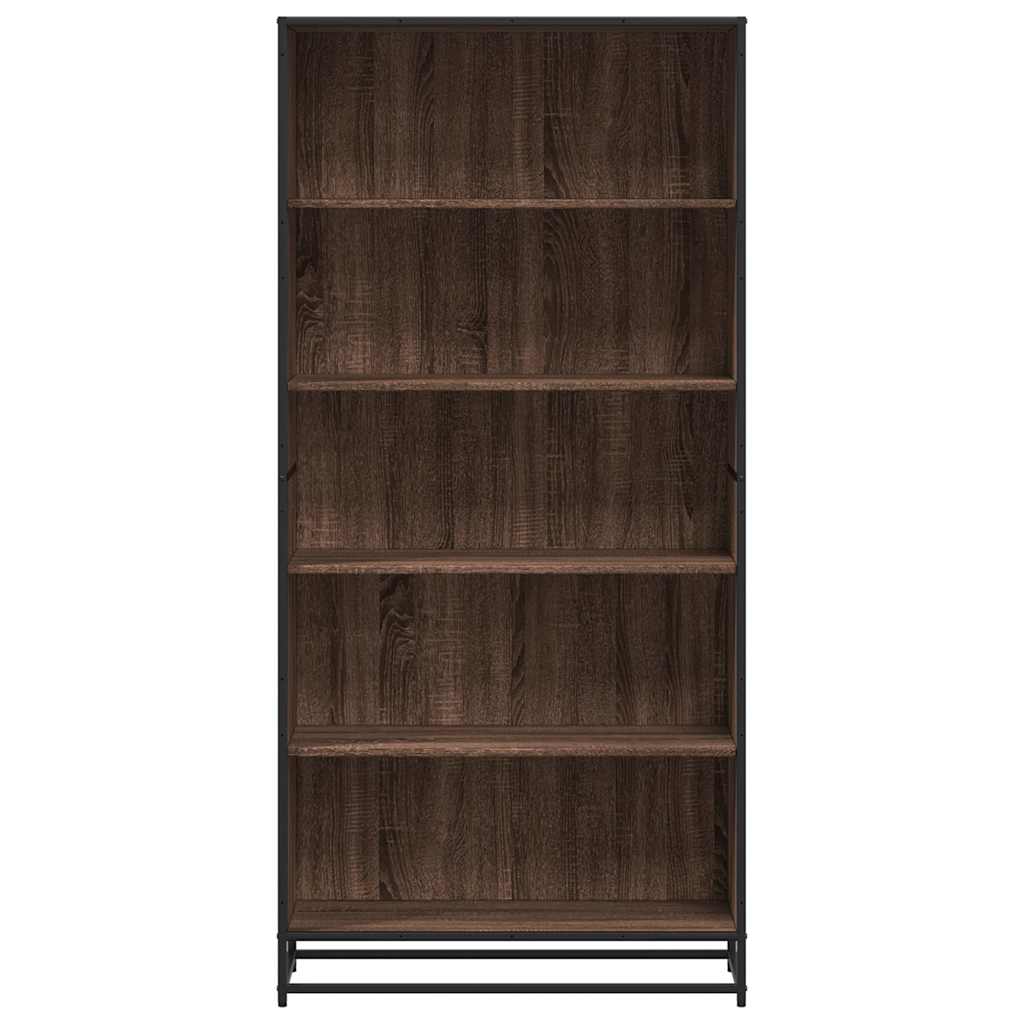 Bokhylle brun eik 80,5x35x170,5 cm konstruert tre