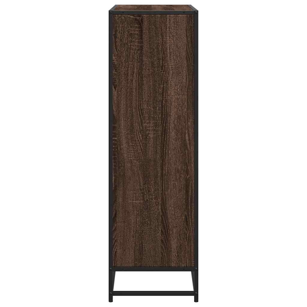 Bokhylle brun eik 97,5x33x107,5 cm konstruert tre og metall