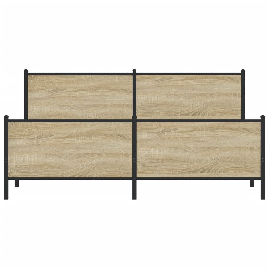 Sengeramme i metall uten madrass sonoma eik 180x200 cm