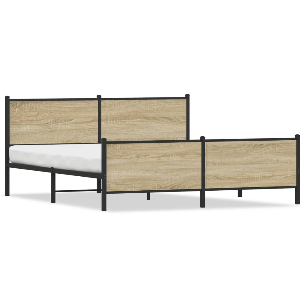 Sengeramme i metall uten madrass sonoma eik 180x200 cm