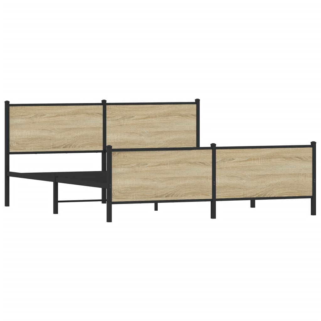 Sengeramme i metall uten madrass sonoma eik 193x203 cm
