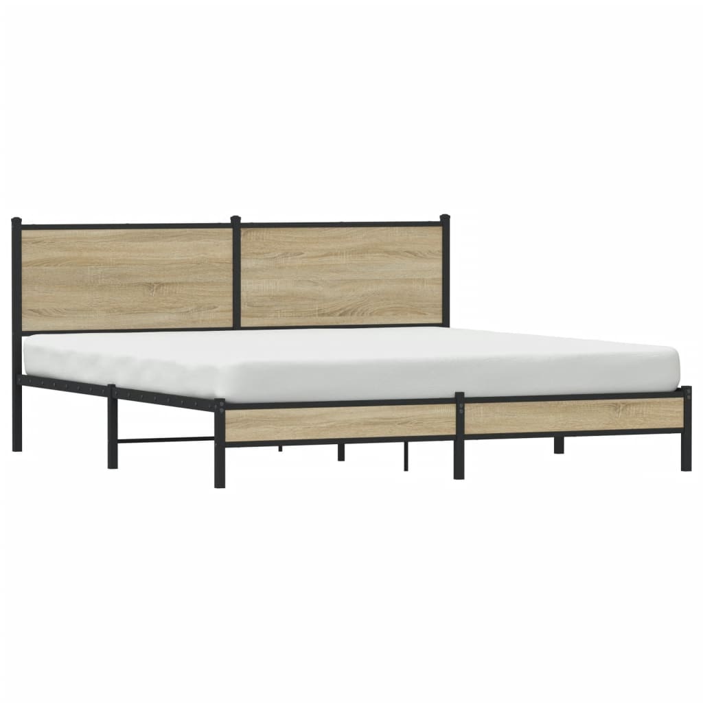 Sengeramme i metall uten madrass sonoma eik 180x200 cm