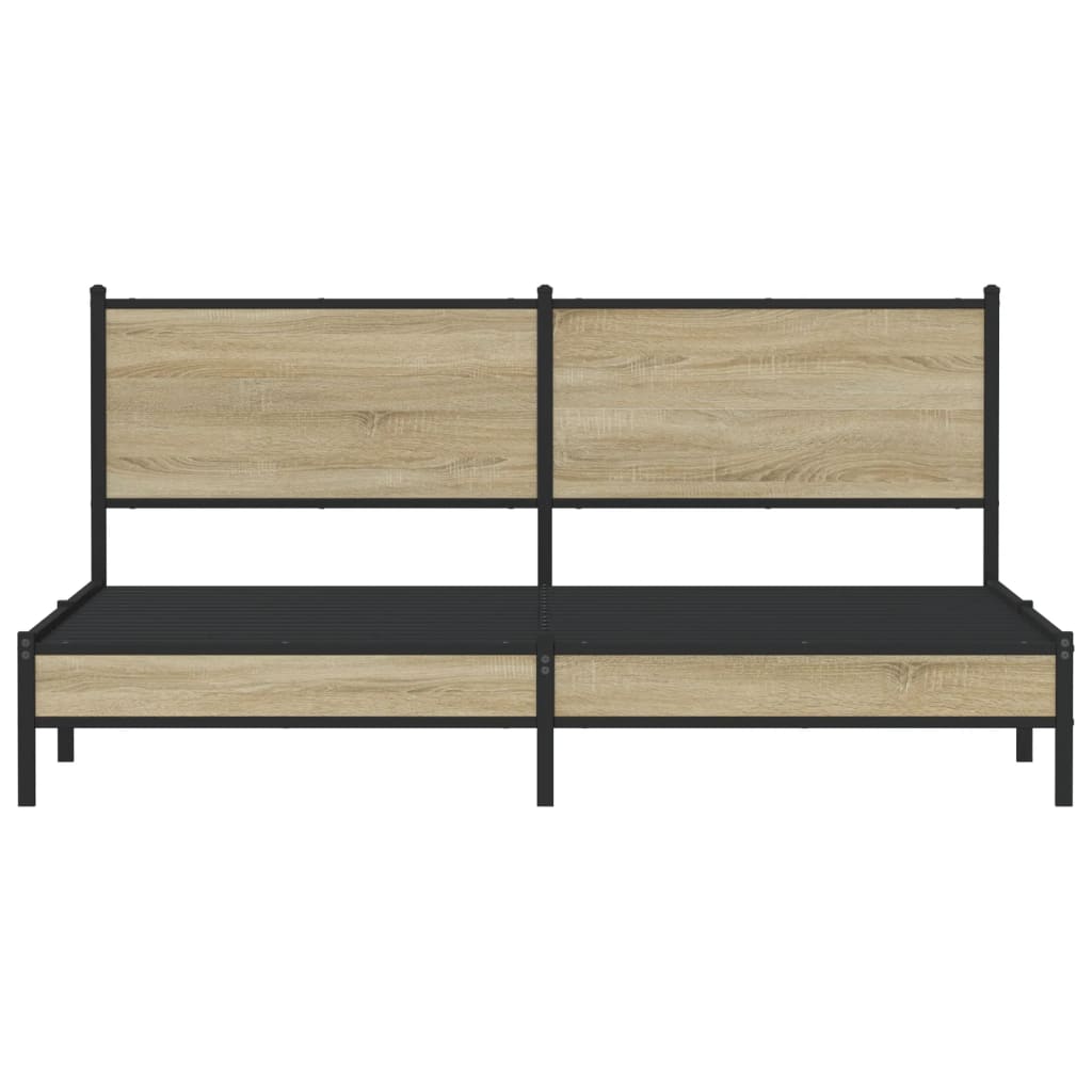 Sengeramme i metall uten madrass sonoma eik 183x213 cm