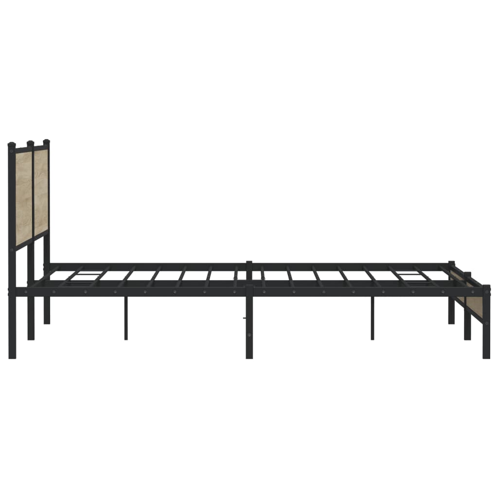 Sengeramme i metall uten madrass sonoma eik 200x200 cm