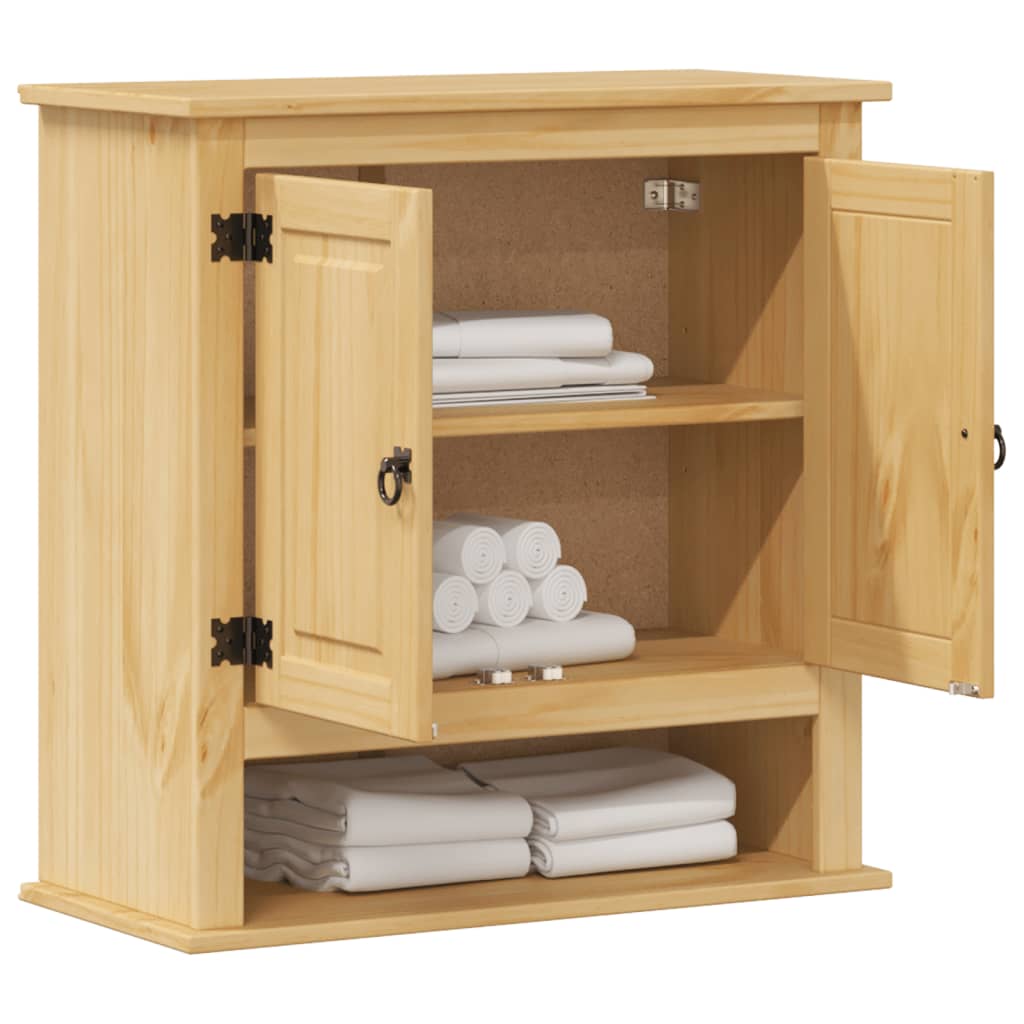 Baderomsskap Corona 70x33x71,5 cm heltre furu vidaXL