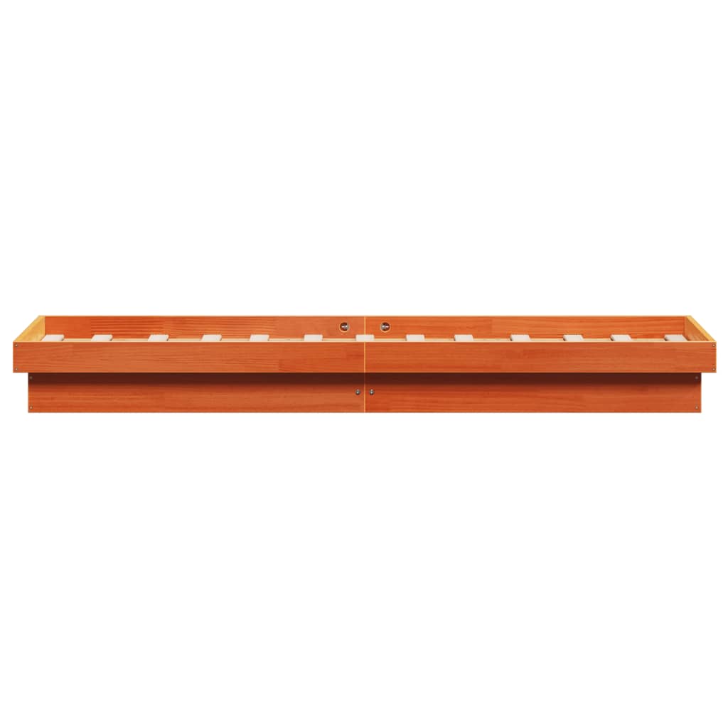Sengeramme med LED voksbrun 75x190 cm heltre furu