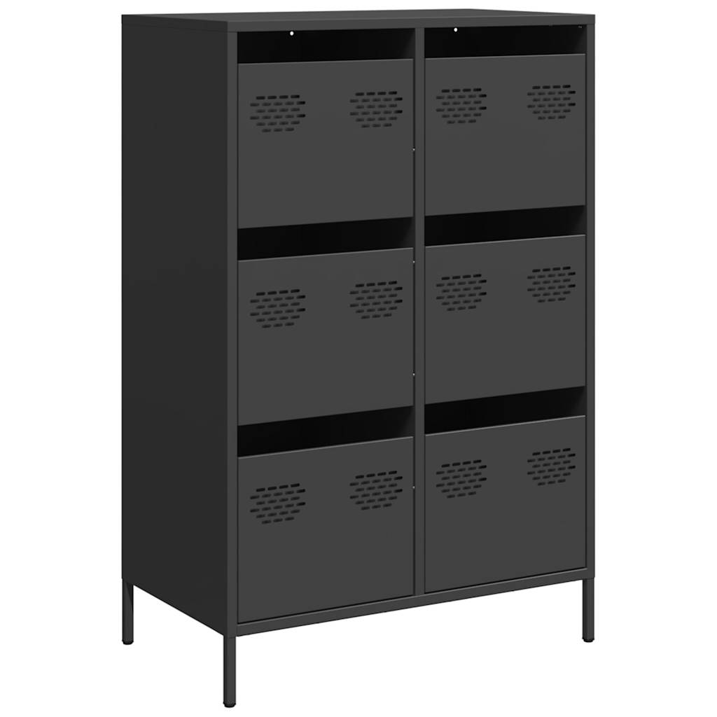 Highboard svart 68x39x101,5 cm stål