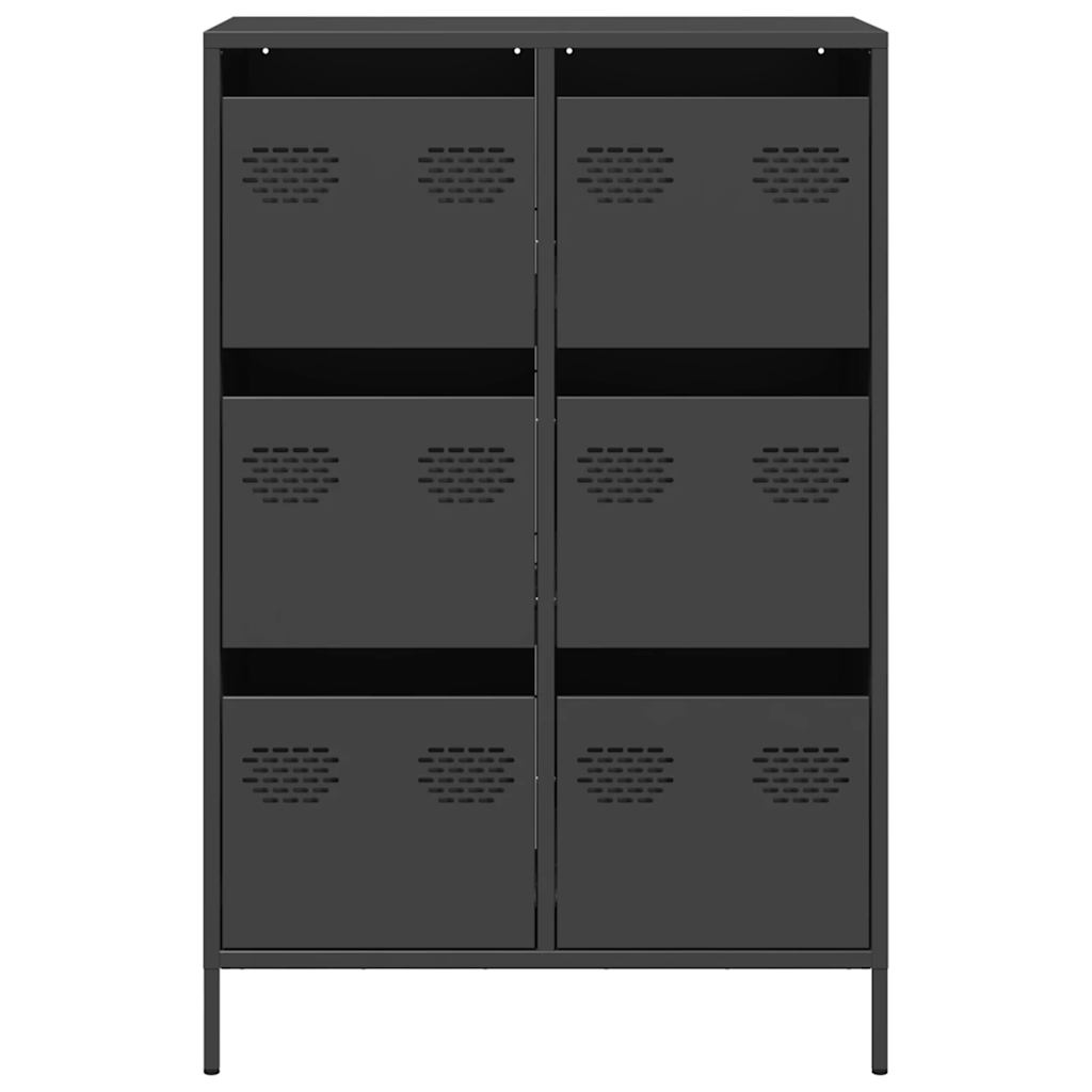 Highboard svart 68x39x101,5 cm stål