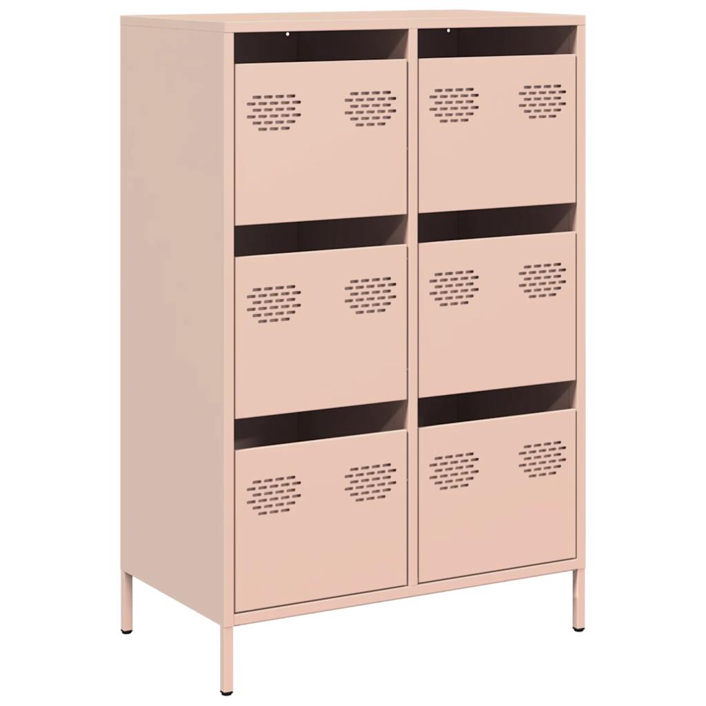 Highboard rosa 68x39x101,5 cm stål