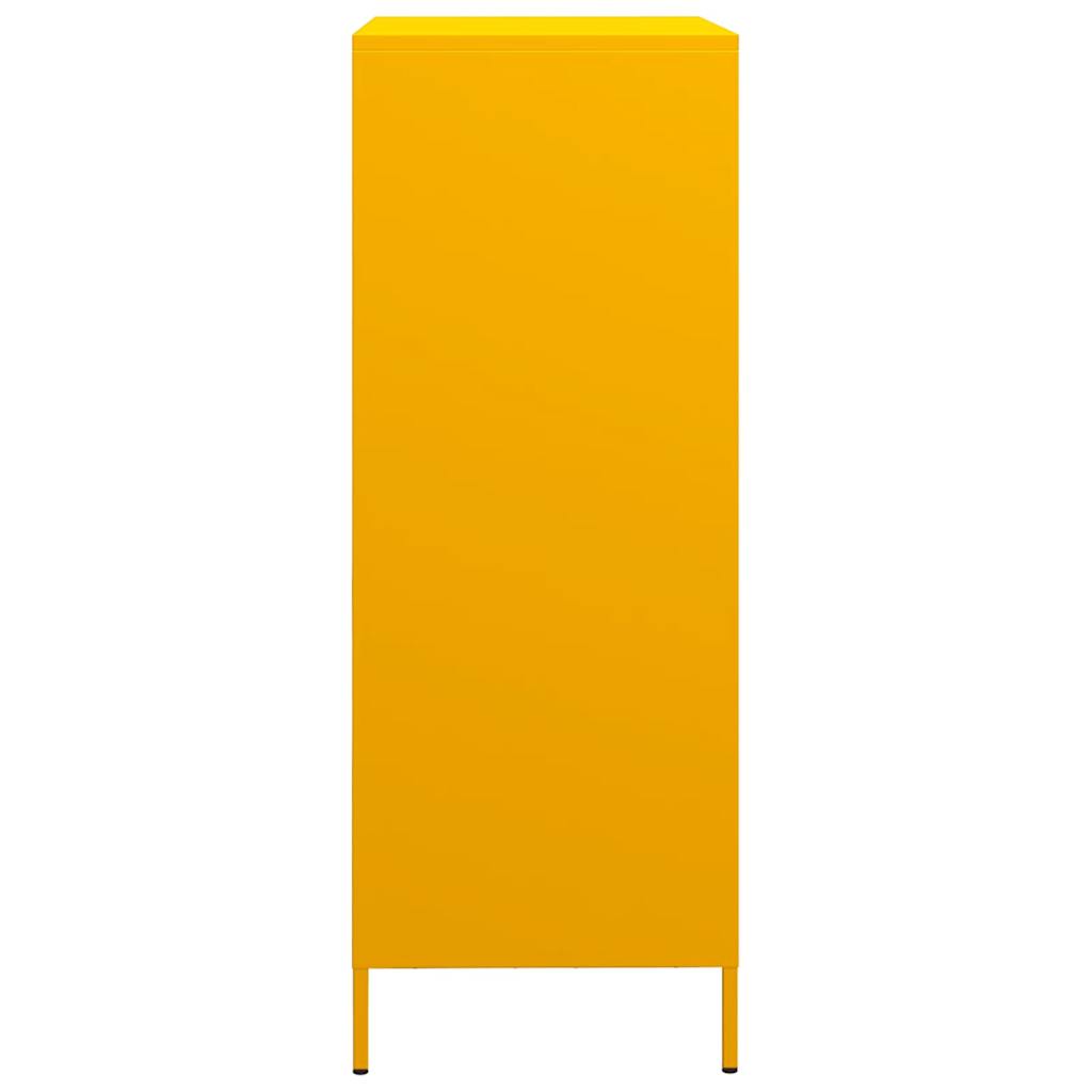 Highboard sennepsgul 68x39x101,5 cm stål