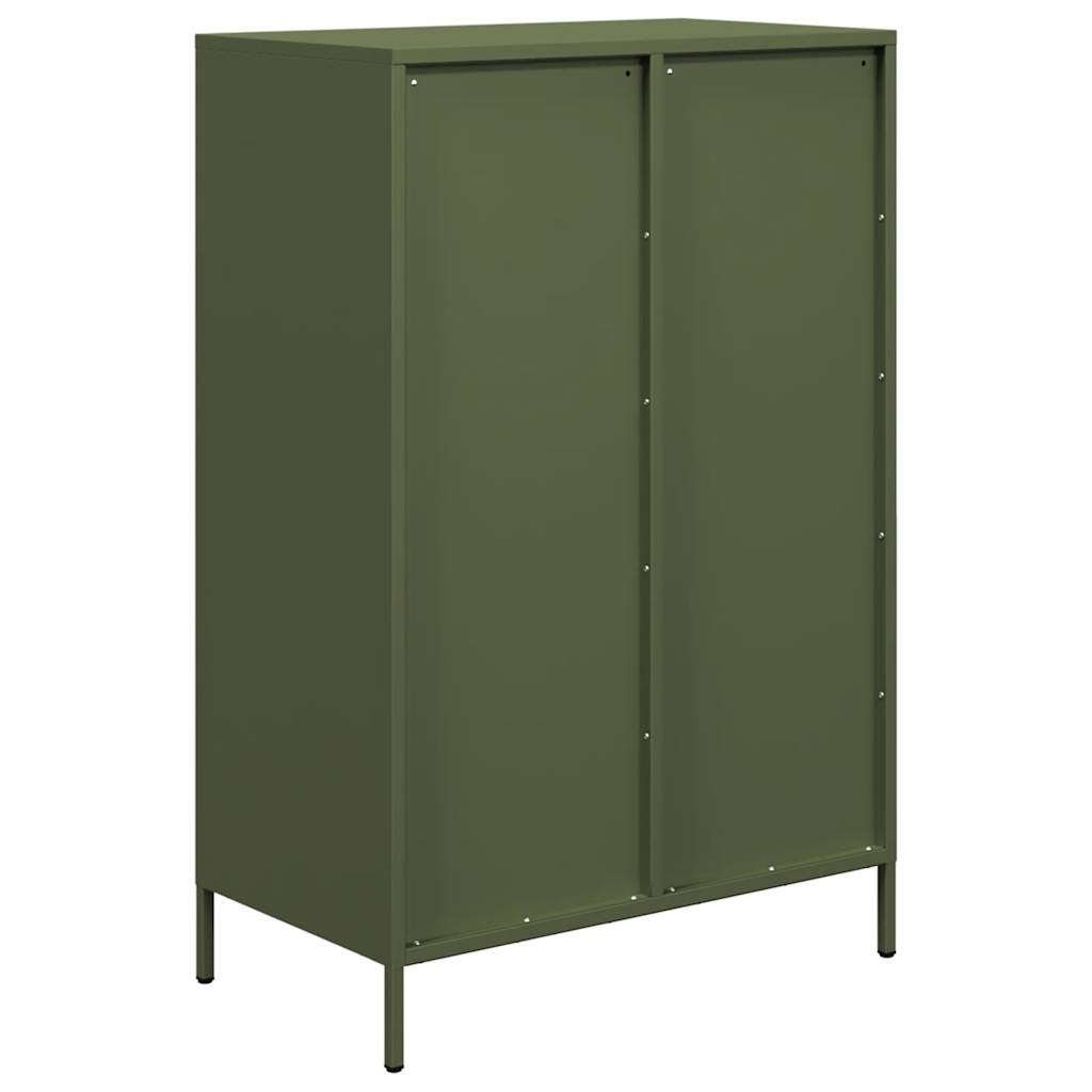 Highboard olivengrønn 68x39x101,5 cm stål