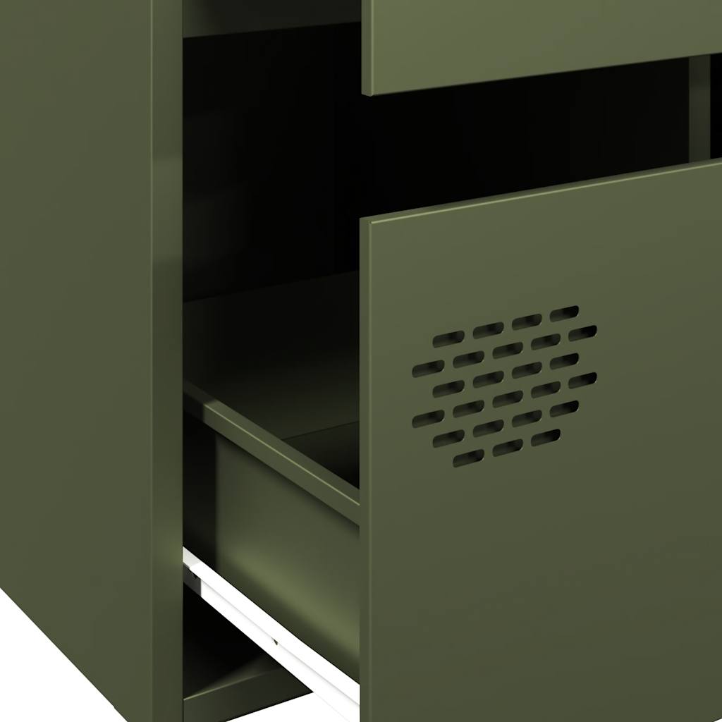 Highboard olivengrønn 68x39x101,5 cm stål