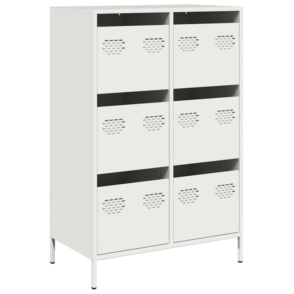 Highboard hvit 68x39x101,5 cm stål