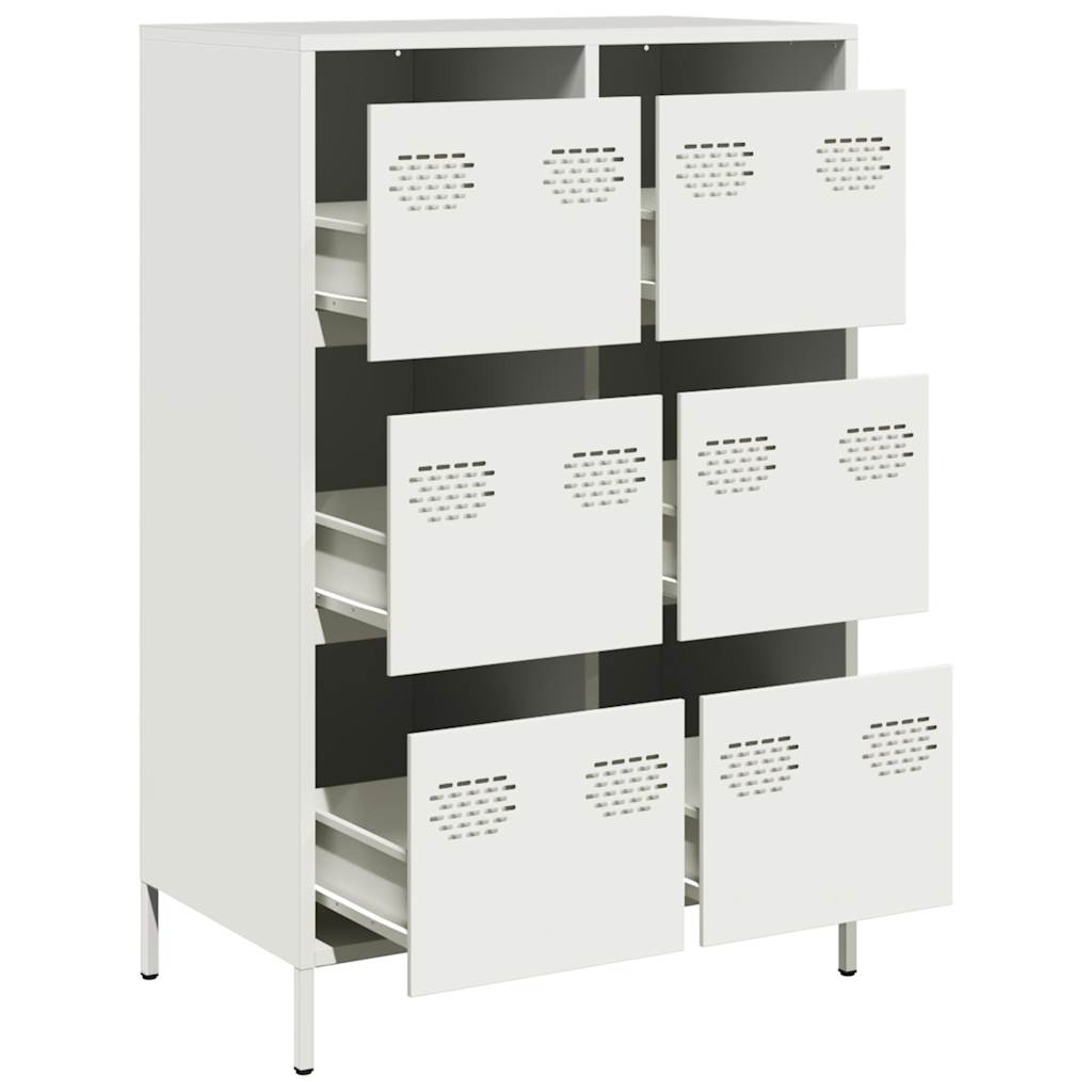 Highboard hvit 68x39x101,5 cm stål