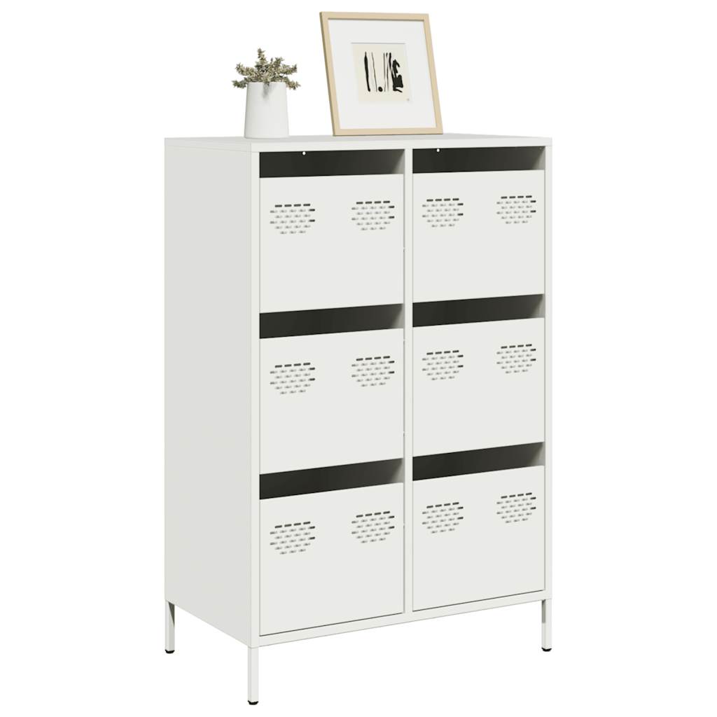 Highboard hvit 68x39x101,5 cm stål