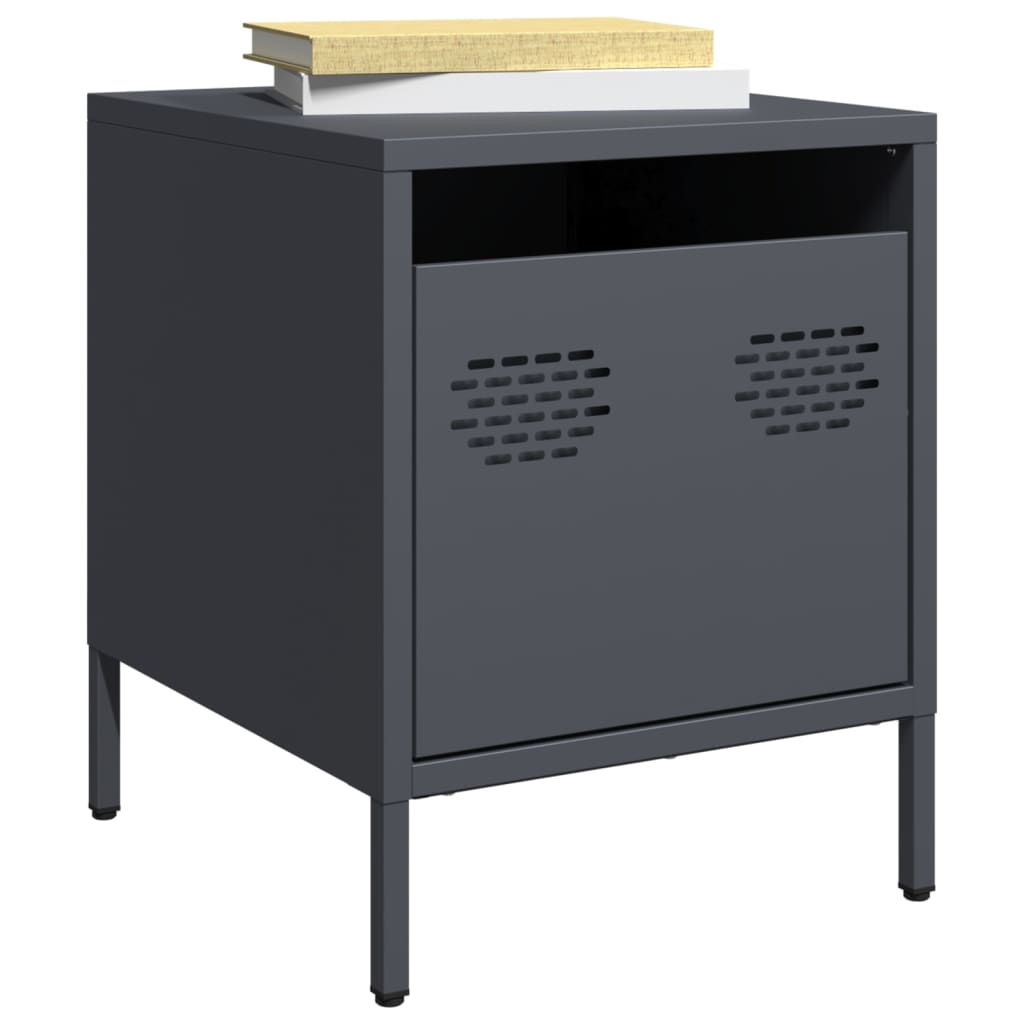 Nattbord 2 stk antrasitt 35x39x43,5 cm stål